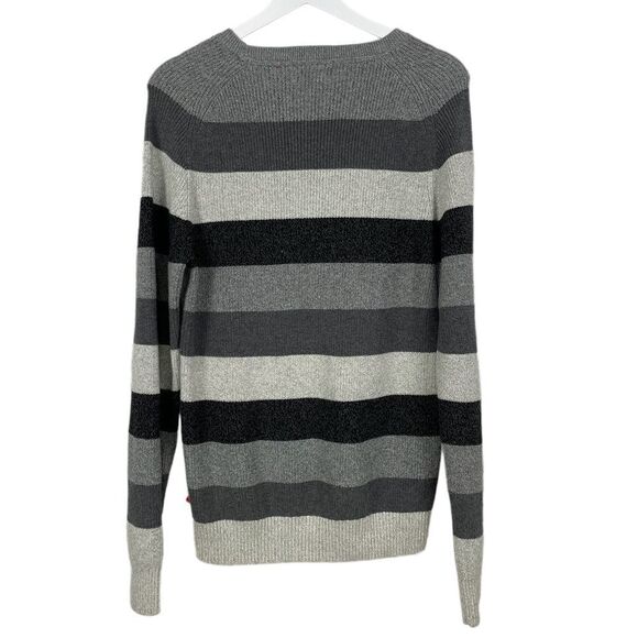 NEW Izod Classic Gray Striped Sweater - Picture 2 of 3